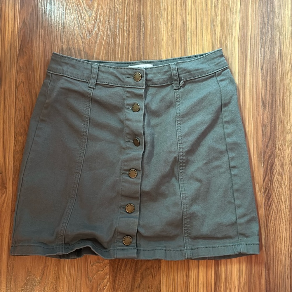 Green jean skirt